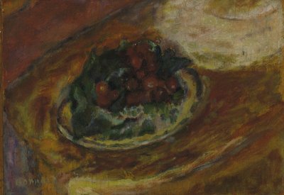 Natureza Morta: Cerejas, c.1942 (óleo sobre painel de madeira) de Pierre Bonnard