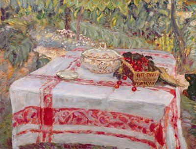 Ainda vida com uma toalha de mesa, c.1914 de Pierre Bonnard