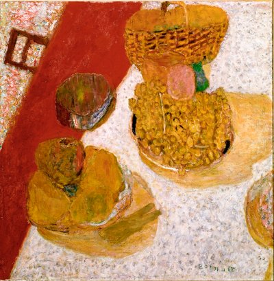 Canto da mesa Natureza Morta da Fruta. Pintura de Pierre Bonnard (1867-1947) 1935 Dim. 67x63,5 cm Paris, Musee national d