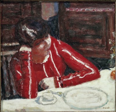 O Espartilho Vermelho (óleo sobre tela de Pierre Bonnard