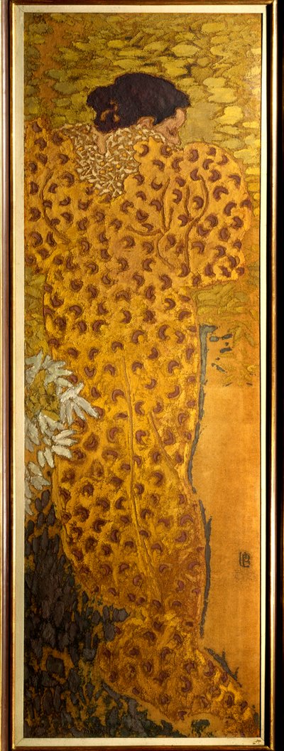 O roupão Pintura em tecido por Pierre Bonnard (1867-1947) 1892 Nabis Dim. 1,5x0,5 m Paris, Musee d