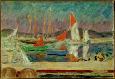Veleiros no porto de Saint-Tropez de Pierre Bonnard