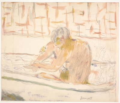 Mulher sentada no seu banho (Femme assise dans sa baignoire) de Pierre Bonnard