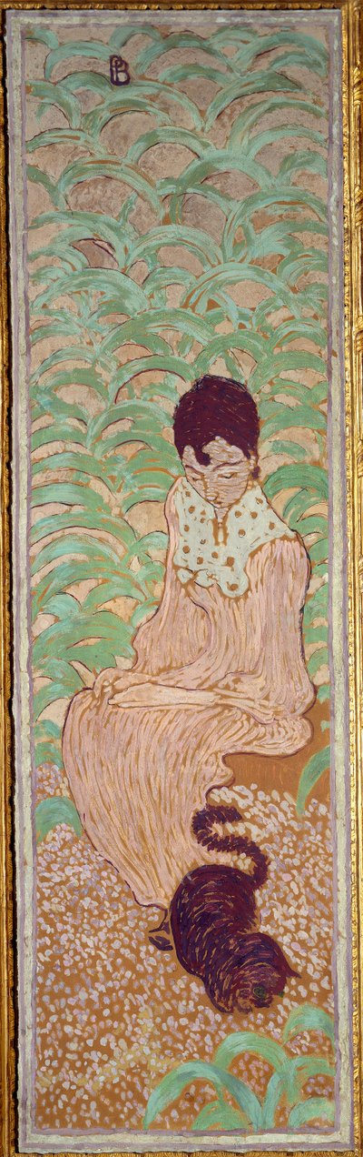 Mulher sentada para o gato de Pierre Bonnard