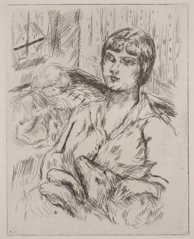 Mulher com Cão, ilustração de "Dingo" de Octave Mirbeau de Pierre Bonnard