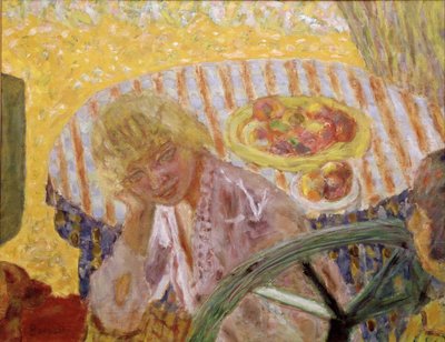 Pintura de Jovens Mulheres no Jardim ou da Toalha de Mesa Riscada de Pierre Bonnard (1867-1947) 1921-1923 Coleção Particular de Pierre Bonnard