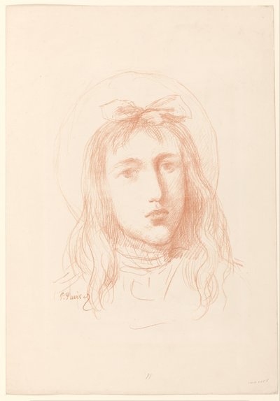 Cabeça de uma menina de Pierre Cécile Puvis de Chavannes