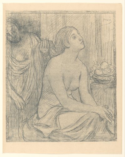 Mulher para a sua casa de banho de Pierre Cécile Puvis de Chavannes