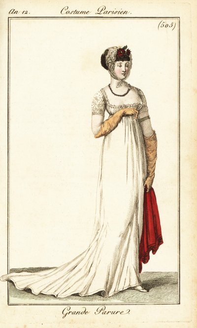 Mulher em traje formal desenhada na Ópera, Paris de Pierre Charles Baquoy