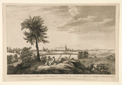 Uma Vista do Sudeste da Cidade de Nova Iorque, na América do Norte de Pierre Charles Canot