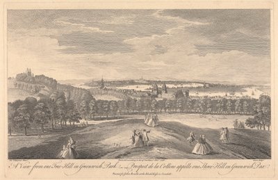 Uma Vista de One Tree Hill no Greenwich Park de Pierre Charles Canot