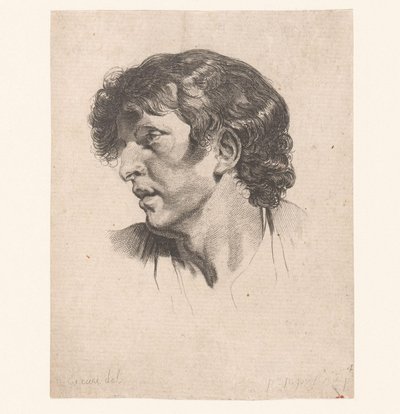Cabeça de um jovem, virada para a esquerda Cabeças de figuras diferentes (título da série) ir. Cahier de Têtes de différens Caracteres (título da série) de Pierre Charles Ingouf