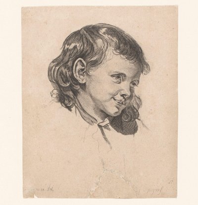 A cabeça da criança, virada para a direita Cabeças de figuras diferentes (título da série) ir. Cahier de Têtes de différens Caracteres (título da série) de Pierre Charles Ingouf