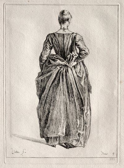 Estudo de uma mulher de costas. de Pierre Charles Trémolière