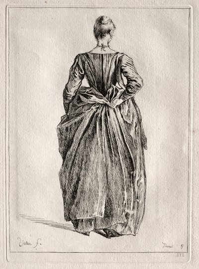 Estudo de uma mulher de costas de Pierre Charles Trémolière