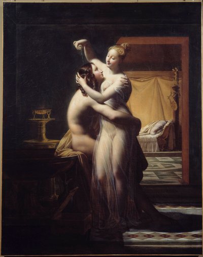 Herói e Leandre Amantes Herói e Leandre, casal lendário. Pintura de Pierre Claude Delorme (1783-1859) século XIX Brest, Musee des Beaux Arts. de Pierre Claude Delorme