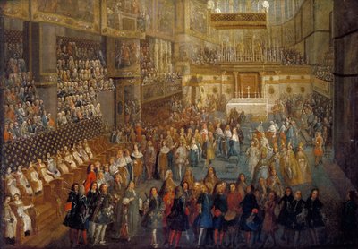 A coroação de Luís XV na Catedral de Rheims, 25 de outubro de 1722 de Pierre Denis II Martin