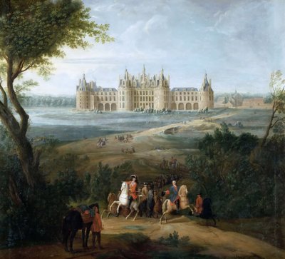 Vista do castelo de Chambord, do parque de Pierre Denis II Martin