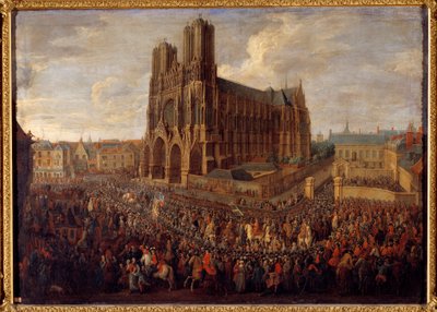Cavalgada conduzindo Luís XV à Abadia de Saint Remy de Reims 26 de outubro de 1722 Pintura de Pierre Denis Martin de Pierre Denis Martin