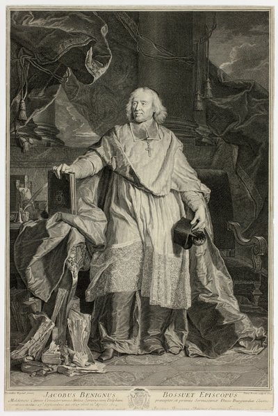 Retrato de Jacques Bénigne Bossuet, Bispo de Meaux de Pierre Drevet
