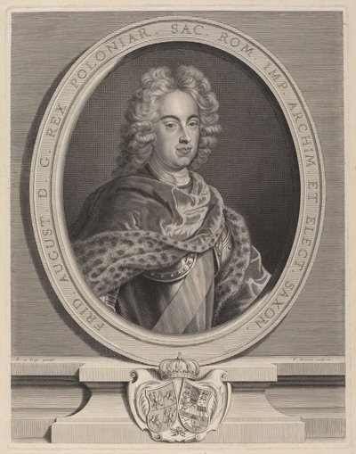 Frederico Augusto III, Rei da Polônia de Pierre Drevet, after François de Troy