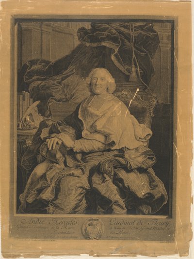 André Hércules, Cardeal de Fleury de Pierre Drevet, after Hyacinthe Rigaud