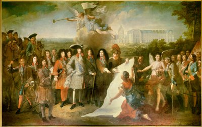 Apresentação do plano do Royal Hôte des Invalides a Luís XIV pelo Marquês de Louvois (1639-1691) Entre os presentes estão Henri de la Tour d