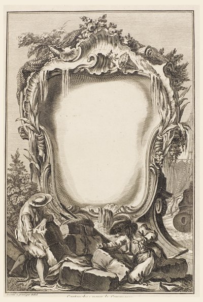 Cartucho para Comércio (Cartucho Rodeado por Elementos do Comércio Naval) de Pierre Edme Babel
