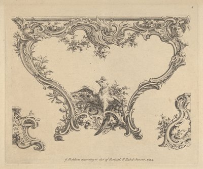 Projeto para uma mesa de console, 1752. de Pierre Edme Babel
