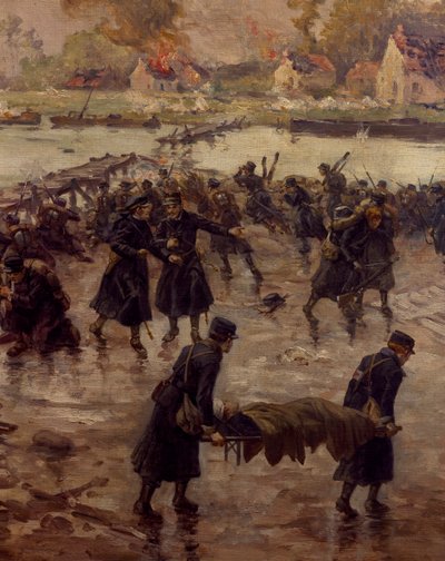 Lutando ao longo do Yser, outubro de 1914, por Naymark e Ballue, detalhe de Pierre Ernest and Neymark Gustave Ballue