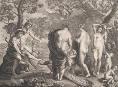 O Julgamento de Paris, 1750 de Pierre Etienne Moitte