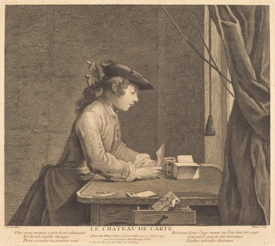 Le Château de Cartes de Pierre Filloeul after Jean Siméon Chardin
