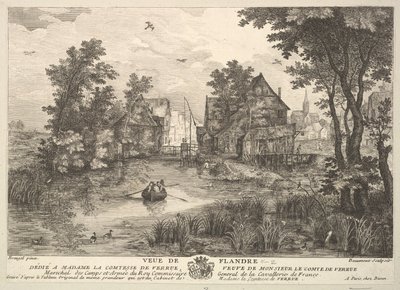Vista da Flandres Veue de Flandre após a pintura na coleção de Madame la Comtesse .... de Pierre Francois Beaumont