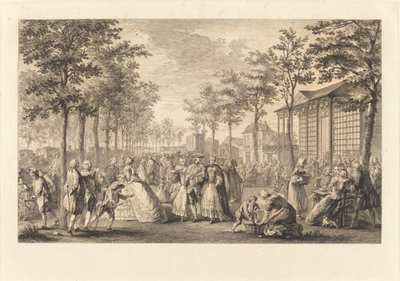 A caminhada pelas muralhas de Paris de Pierre Francois Courtois after Augustin de Saint Aubin