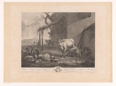 pastor de melkende A Ocupação da Pastora (título no objeto) de Pierre Francois Laurent