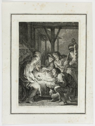 Adoração dos pastores de Pierre François Basan