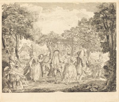 Balé na Ópera de Pierre François Basan after Gabriel Jacques de Saint Aubin
