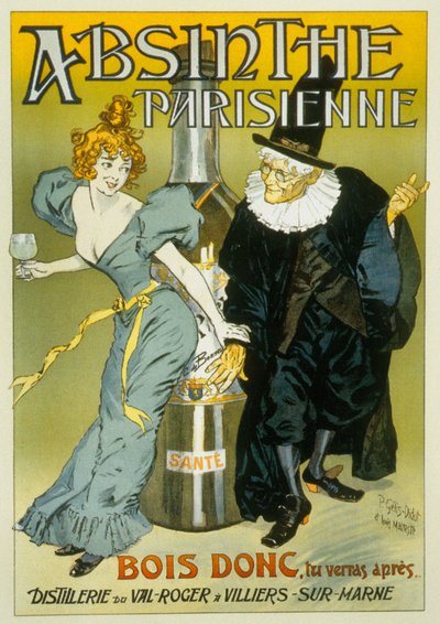 Anúncio francês de Pierre Henri Gelis-Didot e Louis Malteste para "Absinthe parisienne" c. 1900 (cartaz) de Pierre Gelis Didot