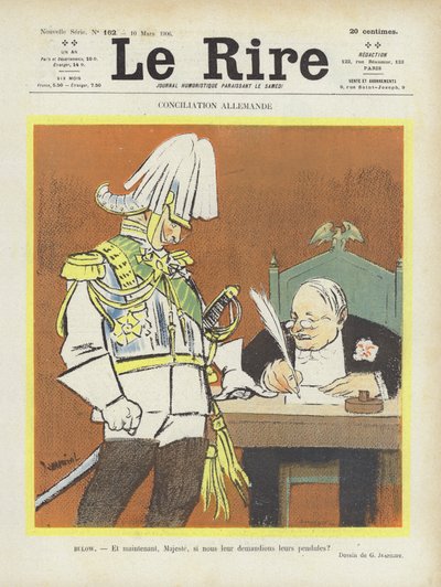 Conciliação alemã. Ilustração para o riso de Pierre Georges Jeanniot