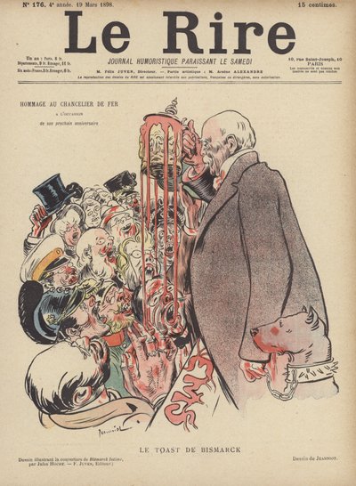 O brinde de Bismarck. Ilustração para Le Rire de Pierre Georges Jeanniot