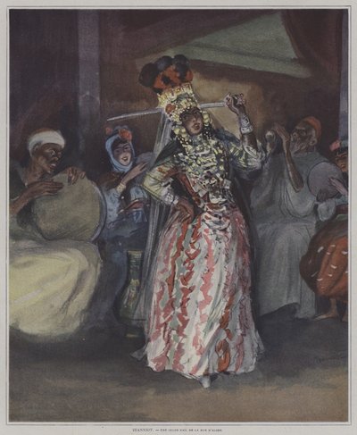 Uma unha de Ouled da rua de Argel (um dançarino de rua do prego de Oulde de Argel) de Pierre Georges Jeanniot
