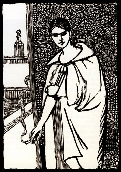 Mulher jovem com um cigarro para "Cheri" de Colette de Pierre Georges Jeanniot