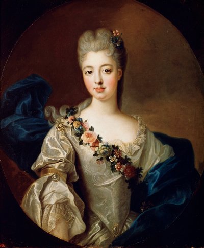 Retrato de Charlotte Aglaé de Orléans, mademoiselle de Valois, década de 1720. de Pierre Gobert