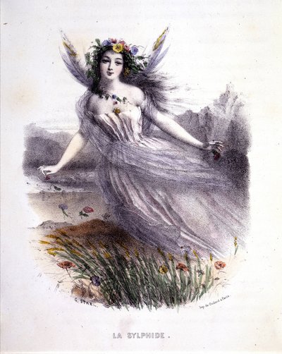 Fée: La sylphide - em "Les femmes mythologiques", de Mery e Foelix, doente. de G. Staal, ed. de Gouet de Pierre Gustave Eugene Staal