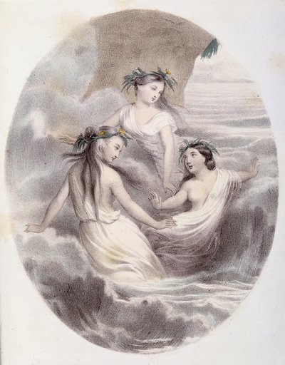 Les Ondines - em "Les Femmes mythologiques", desenhos de G. Staal, de Mery e do Cte Foelix, Ed. G. de Gouet de Pierre Gustave Eugene Staal