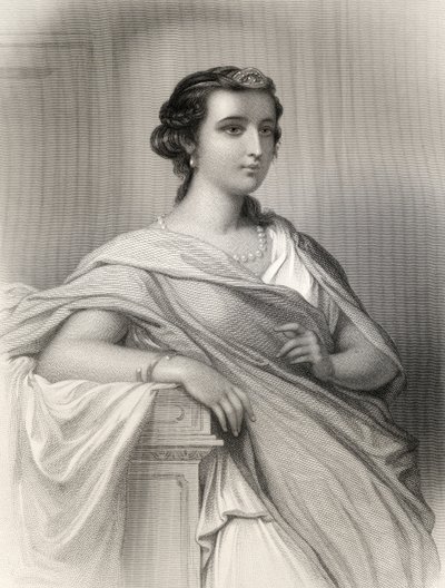 Aspasia de Milet (c.470-410 aC) ilustração de "Mulheres do Mundo" por Mary Cowden Clarke, 1858 (gravura) de Pierre Gustave Eugene Staal