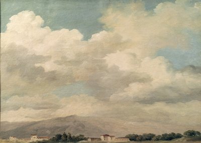Estudo do Céu no Quirinal (óleo sobre papel montado no cartão) de Pierre Henri de Valenciennes