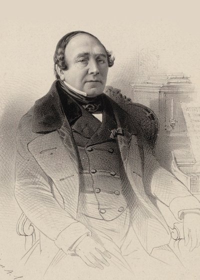 Retrato do cantor de ópera Louis Antoine Eléonore Ponchard 1787-1866, 1850. de Pierre Hippolyte Aumont