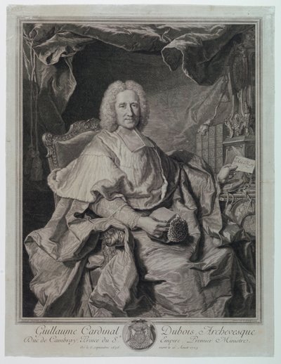 Retrato de Guillaume Cardeal Dubois (1650-1723) de Pierre Imbert Drevet