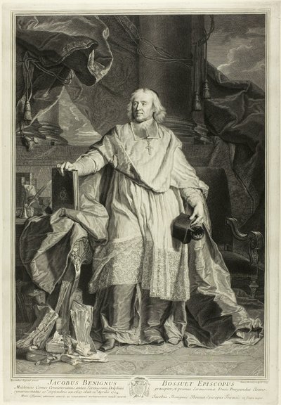 Retrato de Jacques Bénigne Bossuet, Bispo de Meaux de Pierre Imbert Drevet